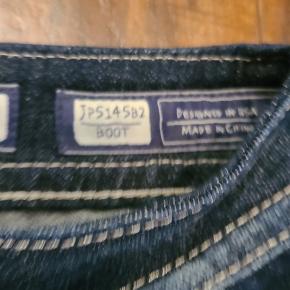 Miss Me Dark Blue Boot Cut Jeans with Silver Embellishments - Picture 5 of 8